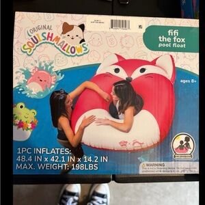 Squishmallows Fifi the Fox Pool Float - Red & White Plush Fox Design